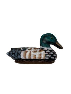 Vintage 1994 Dayton Hudson Duck Lint Brush Hand Carved Painted 5” Original Box